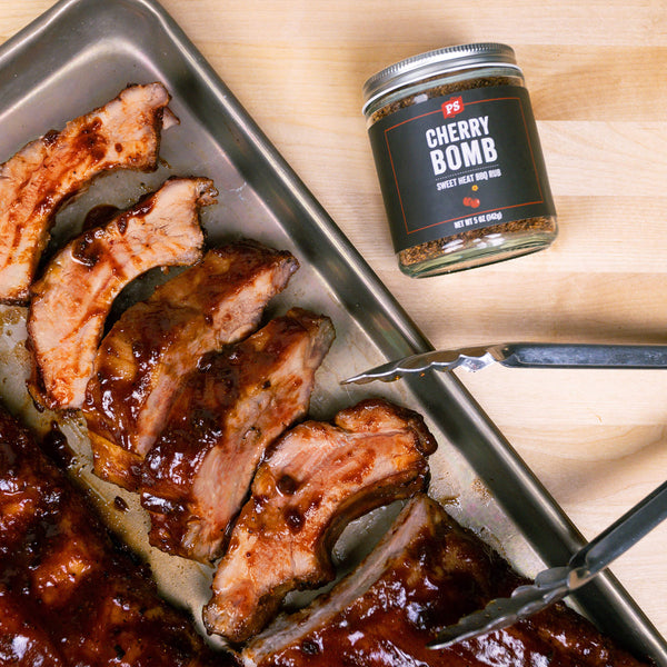 Cherry Bomb - Sweet Heat BBQ Rub with ribs