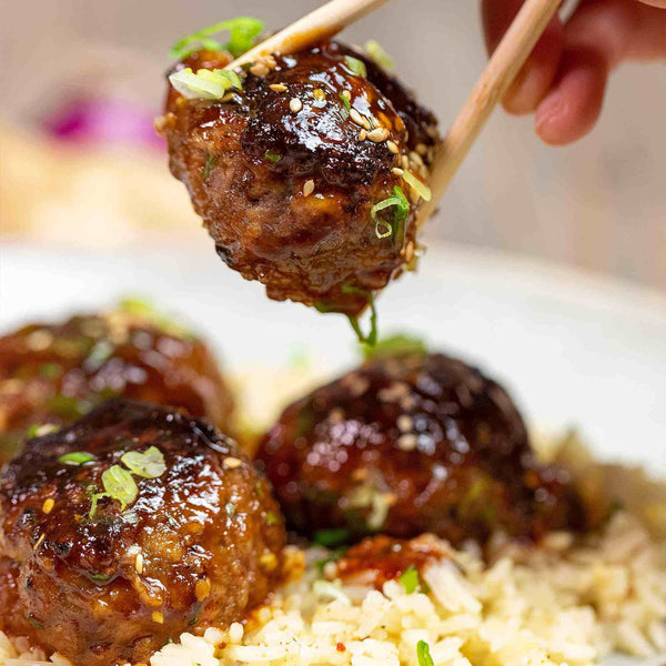 Black Belt - Korean BBQ Sauce on meatballs