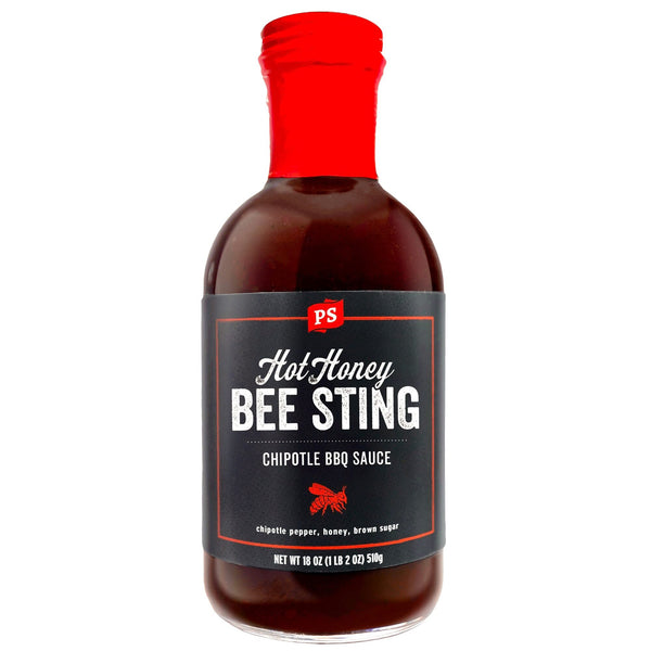 PS Seasoning Bee Sting Hot Honey Chipotle BBQ Sauce — sweet-heat hot honey BBQ sauce for BBQ chicken, ribs, and pulled pork