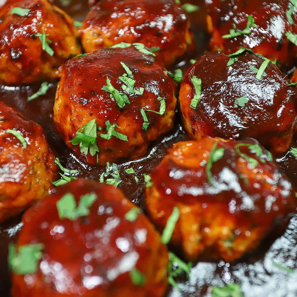 Hot Honey Bee Sting - Chipotle BBQ Sauce on meatballs