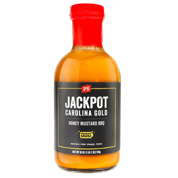 PS Seasoning Jackpot Carolina Gold BBQ Sauce — tangy mustard-based Carolina-style BBQ sauce for pulled pork and fried chicken