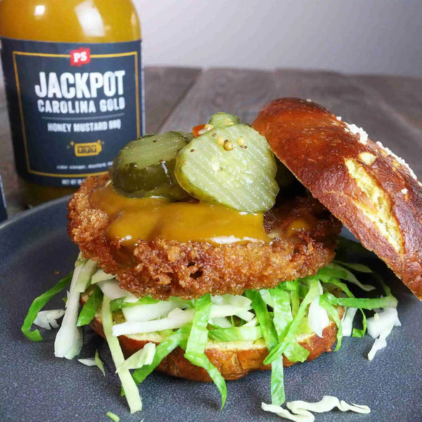 Jackpot - Carolina Gold BBQ Sauce on chicken sandwich