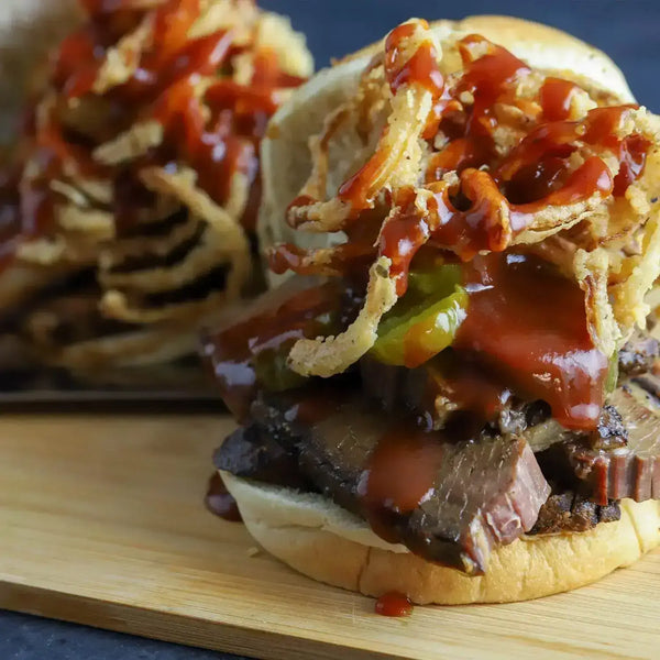 Memphis King - Tangy BBQ Sauce on bbq beef sandwich