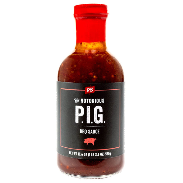 PS Seasoning Notorious P.I.G. Pulled Pork BBQ Sauce — sweet-bold pulled pork sauce for pulled pork sandwiches and smoked pork shoulder