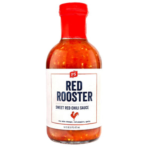 PS Seasoning Red Rooster Sweet Red Chili Sauce — Thai-style sweet chili sauce for wings, spring rolls, and fried chicken