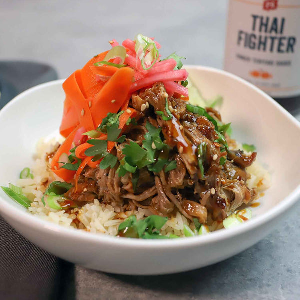 Thai Fighter - Ginger Teriyaki Sauce with pulled pork