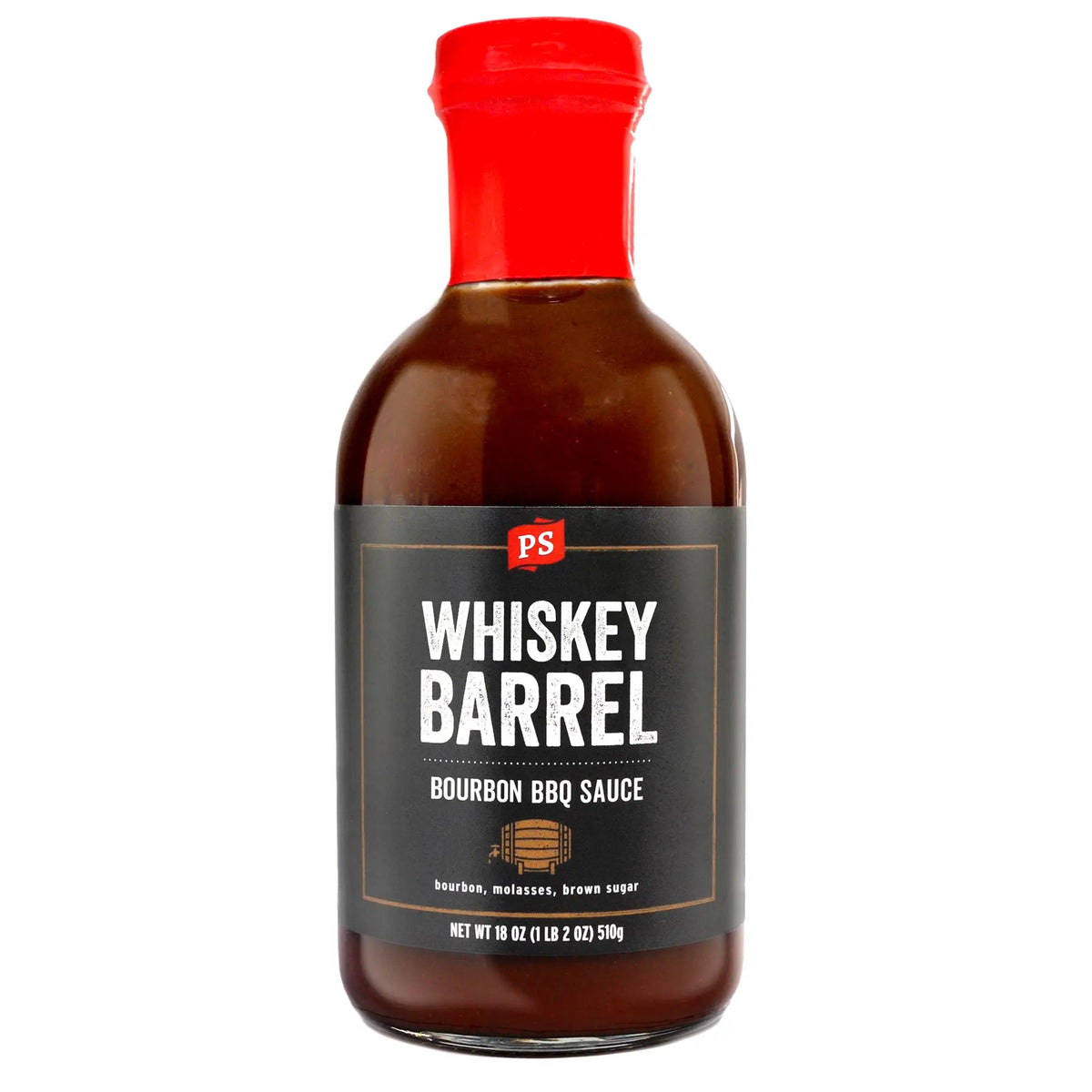 PS Seasoning Whiskey Barrel Bourbon BBQ Sauce — bourbon-aged BBQ sauce with molasses for ribs, pulled pork, and BBQ chicken