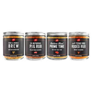 PS Seasoning Best-Selling Rubs Starter Set — bundle of four top-selling BBQ rubs for new pitmasters and gifts
