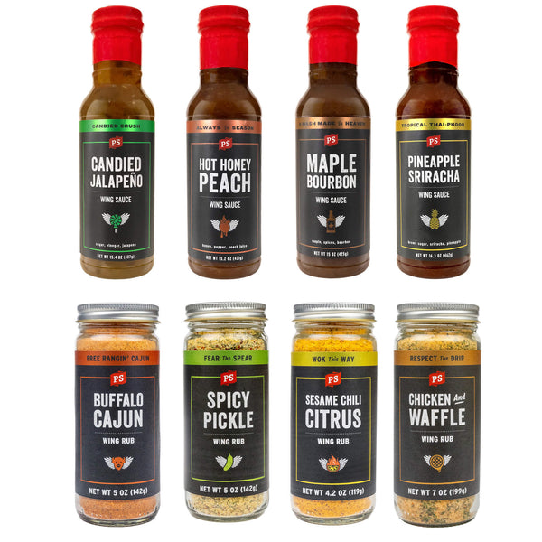PS Seasoning Total Wingdom Set — ultimate chicken wing seasoning and sauce bundle with wing rubs and wing sauces
