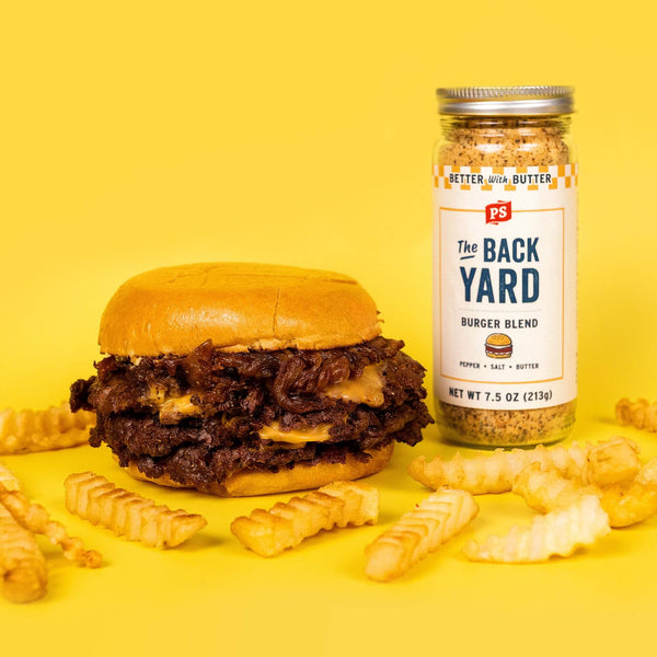 The Backyard Buttery Burger Seasoning with bbq burger
