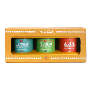 PS Seasoning Taco Trio Gift Box — Mexican-inspired taco seasoning gift set with three bold taco seasonings for tacos, burritos, and quesadillas
