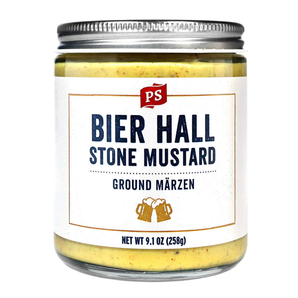 PS Seasoning Bier Hall Gourmet Mustard — Bavarian stone-ground beer-flavored  mustard for bratwurst, burgers, and pretzels
