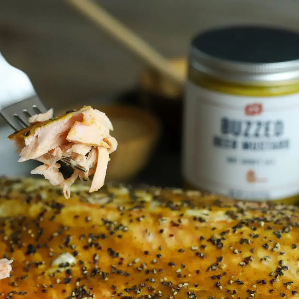 Buzzed Hot Honey Ale Mustard with pork