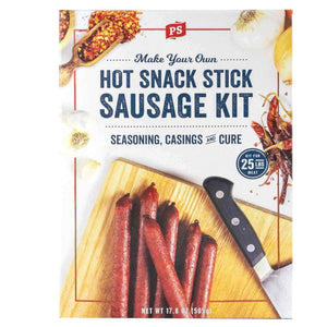 PS Seasoning Hot Snack Stick Kit — complete 25 lb spicy snack stick kit with Hot Snack Stick seasoning, speed cure, and smoke collagen casings
