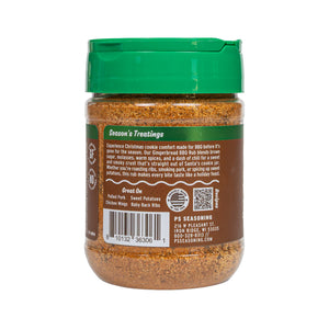 PS Seasoning Gingerbread Limited Edition BBQ Rub — holiday-spiced BBQ rub with brown sugar, molasses, and gingerbread spices for ribs with smoky-sweet bark