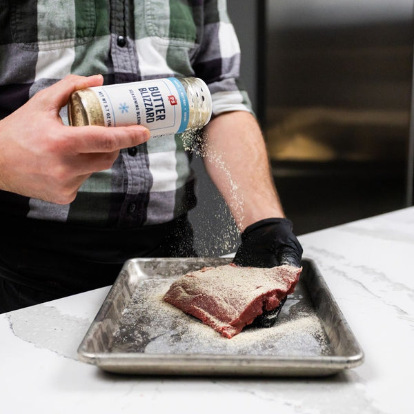 Butter Blizzard Seasoning Blend on steak
