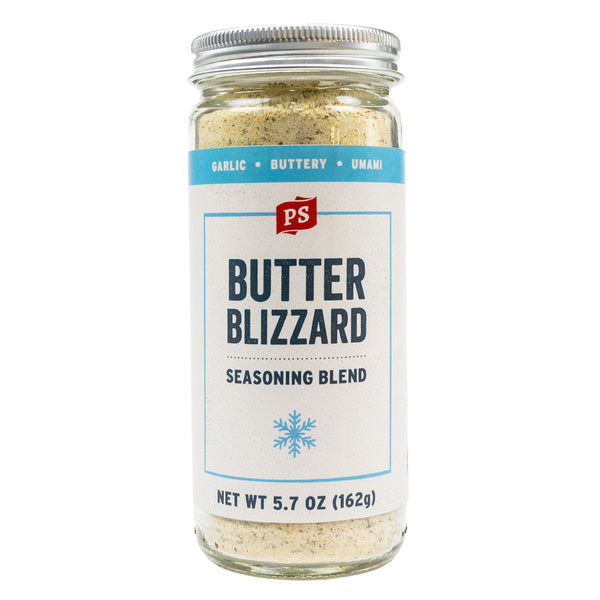 PS Seasoning Butter Blizzard Seasoning Blend — buttery garlic herb seasoning for steak, popcorn, pasta, and grilled chicken in shaker bottle