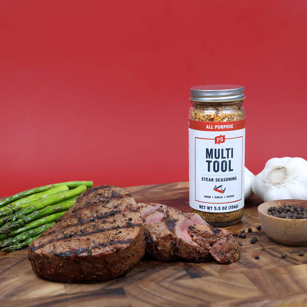 Multi-Tool onion, garlic, and pepper steak seasoning with pepper