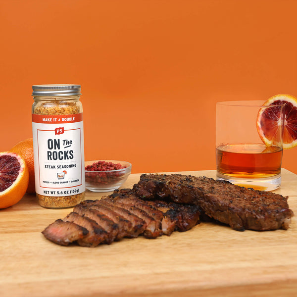 On the Rocks shaker seasoning with steak