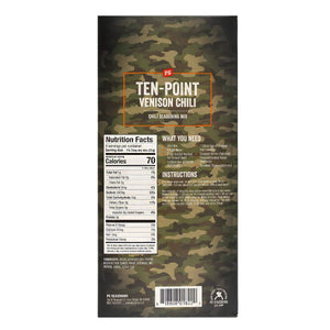 Ten-Point Venison Chili Mix Back Panel