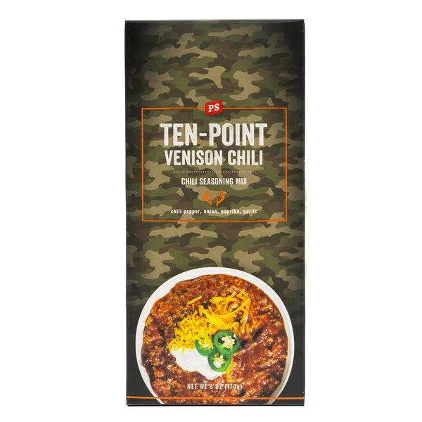 PS Seasoning Ten-Point Venison Chili Mix — hunter-grade chili seasoning for venison, elk, and wild game

