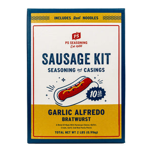 PS Seasoning Garlic Alfredo Sausage Kit — 10 lb sausage kit with garlic alfredo seasoning, parmesan, and natural sheep casings

