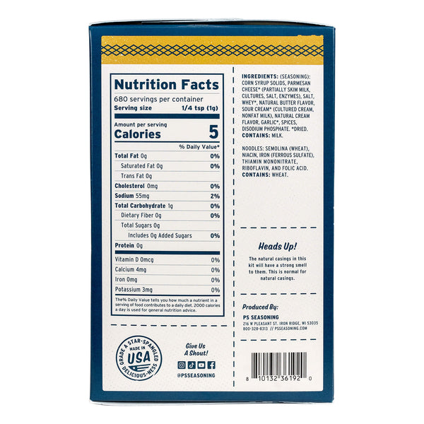 Garlic Alfredo Sausage Kit Back Panel