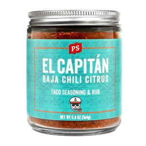 PS Seasoning El Capitan Baja Chili Citrus Taco Seasoning & Rub — Baja-style fish taco and shrimp taco seasoning with chili and lime