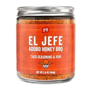 PS Seasoning El Jefe Adobo Honey Taco Seasoning & Rub — chipotle honey hickory taco seasoning for carne asada, ground beef tacos, and pulled pork