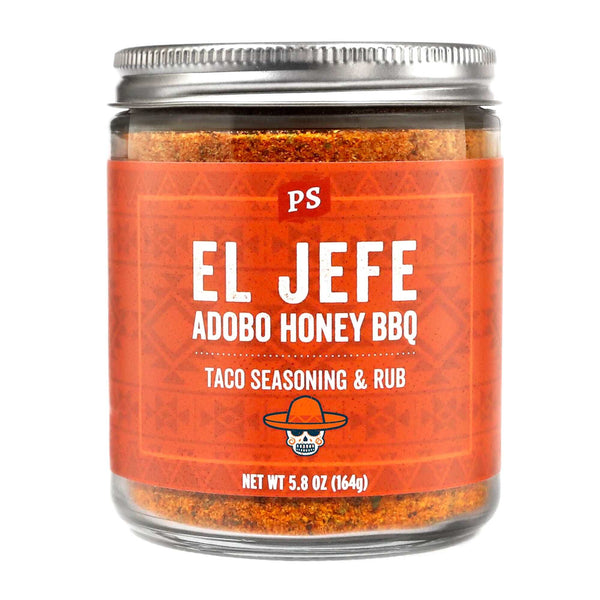PS Seasoning El Jefe Adobo Honey Taco Seasoning & Rub — chipotle honey hickory taco seasoning for carne asada, ground beef tacos, and pulled pork
