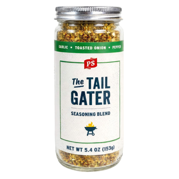 PS Seasoning The Tailgater Ballpark Blend — game-day seasoning with toasted onion and Worcestershire for burgers, brats, and hot dogs