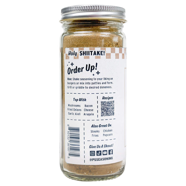 Spice jar with a label on a white background