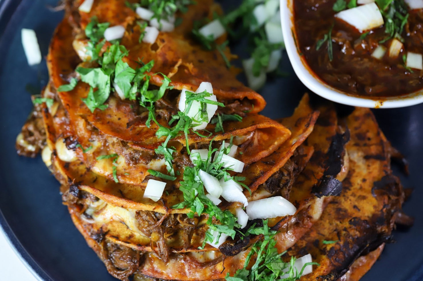 birria tacos close up