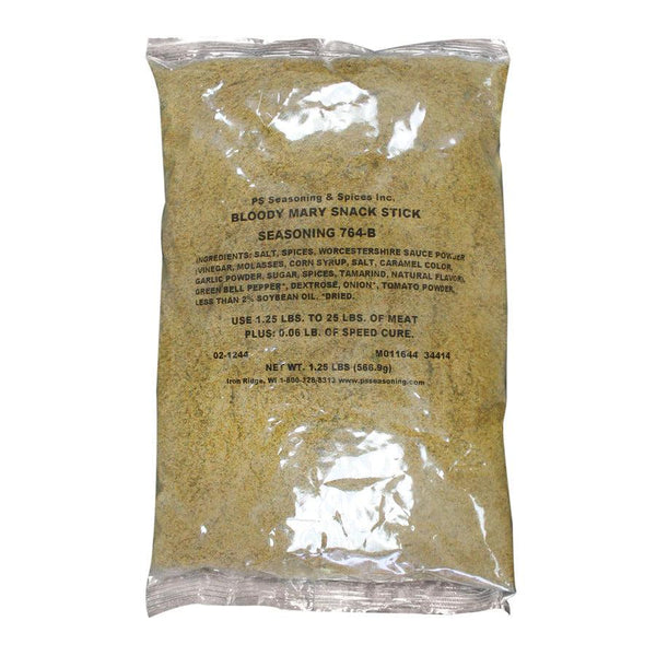 Packaged Bloody Mary Snack Stick Seasoning with ingredients list included.