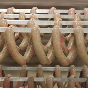 Blue Ribbon Sausage hanging