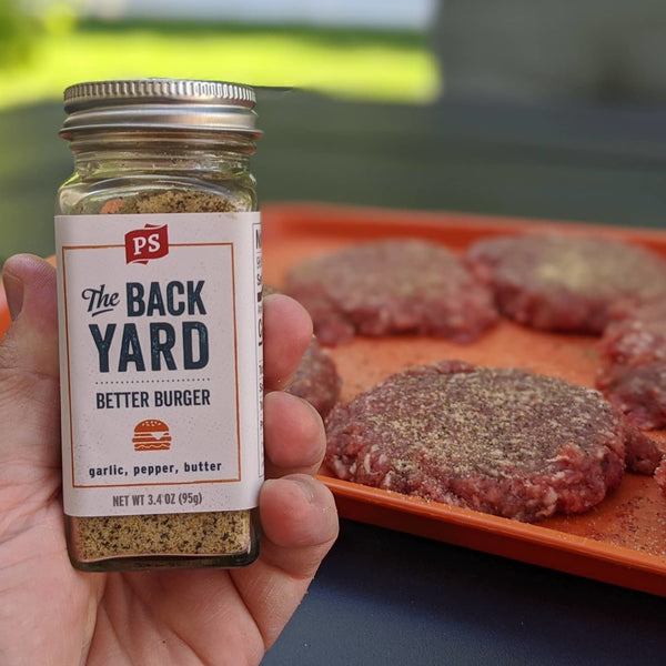 The Backyard burger seasoning used on burger patties
