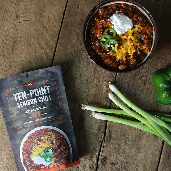 Ten-Point Venison Chili Mix with green onion, green pepper - PS Seasoning